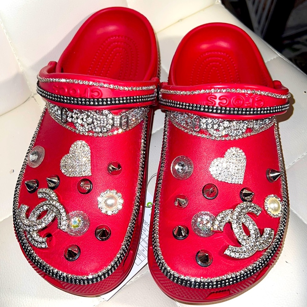 CROCS red hot cool out of the univ bling